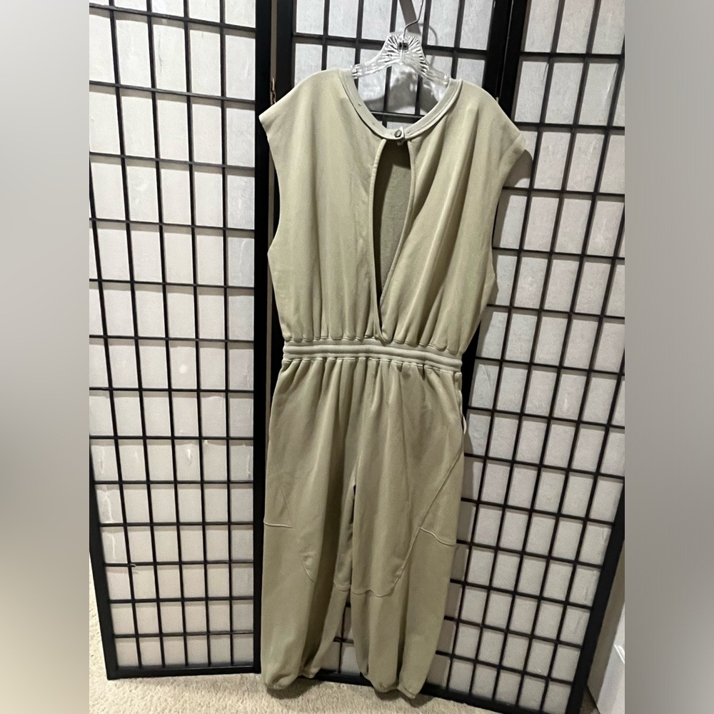 Listicle WATCH ME JUMPSUIT, FRENCH TERRY, OLIVE GREEN WOMEN SIZE L - Picture 9 of 13